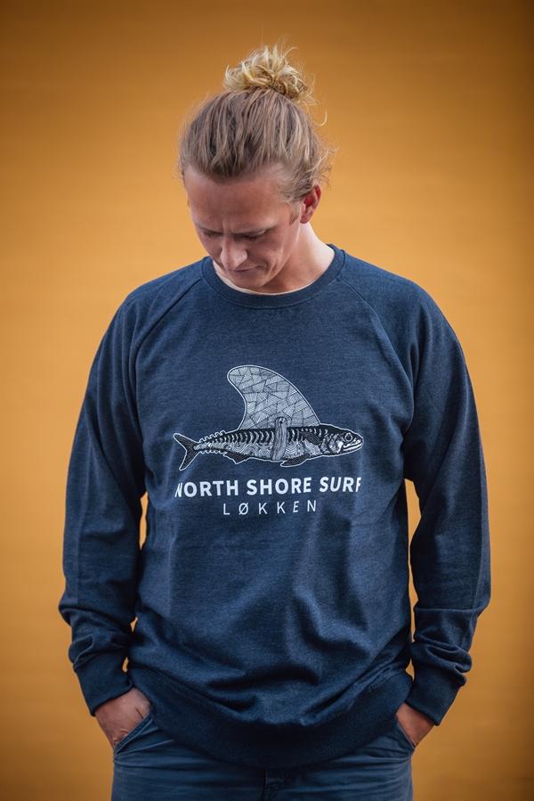 North Shore Surf Logo Sweatshirt - Heather Blue